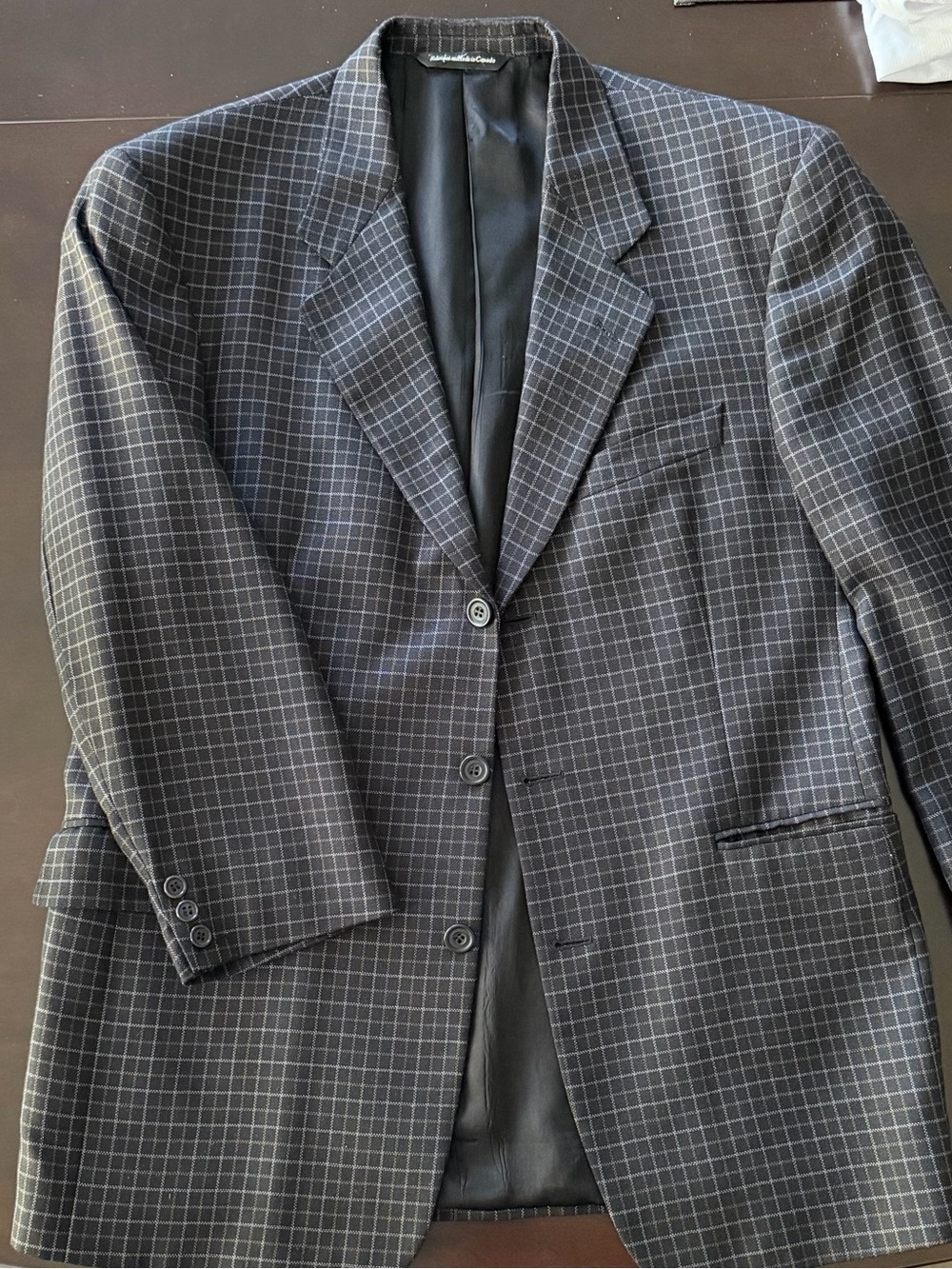 40R Men's Gray Windowpane Blazer - “Cambridge” 40R